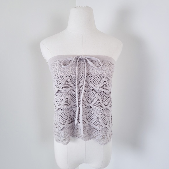 BCBG Maxazria crochet mini skirt crop top - Picture 7 of 12